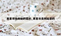 黑客攻击网站的目的_黑客攻击网站目的