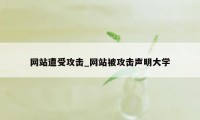 网站遭受攻击_网站被攻击声明大学