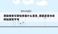 屏蔽搜索引擎检索是什么意思_屏蔽恶意攻击网站搜索字母