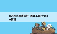 python黑客软件_黑客工具Python教程