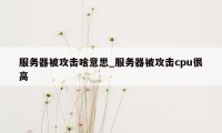 服务器被攻击啥意思_服务器被攻击cpu很高