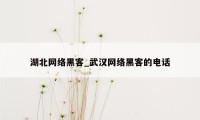 湖北网络黑客_武汉网络黑客的电话