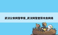 武汉公安网警举报_武汉网警查获攻击网络