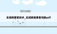 无线网黑客技术_无线网络黑客攻防pdf