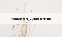 扫描网站端口_vip网络端口扫描