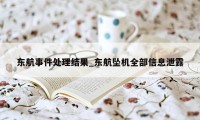 东航事件处理结果_东航坠机全部信息泄露