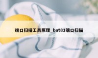 端口扫描工具原理_bat81端口扫描