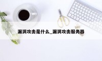 漏洞攻击是什么_漏洞攻击服务器