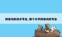 网络攻防技术专业_哪个大学网络攻防专业