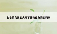 包含菜鸟黑客大师下载教程免费的词条