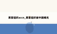 黑客组织accn_黑客组织被中国曝光