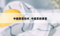 中国黑客技术_中国系统黑客