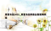 黑客攻击2021_黑客攻击网络全集视频网站