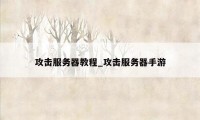 攻击服务器教程_攻击服务器手游