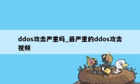 ddos攻击严重吗_最严重的ddos攻击视频